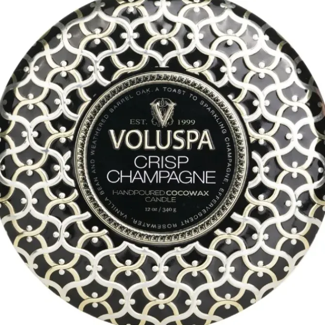 3 Wick Decorative Tin Candle - Crisp Champagne
