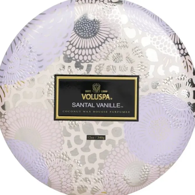 3 Wick Decorative Tin Candle - Santal Vanille