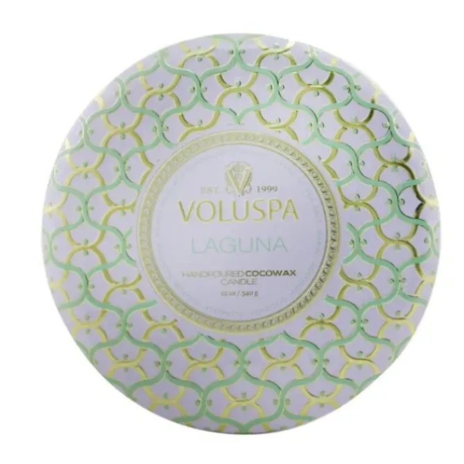 3 Wick Decorative Tin Candle - Laguna