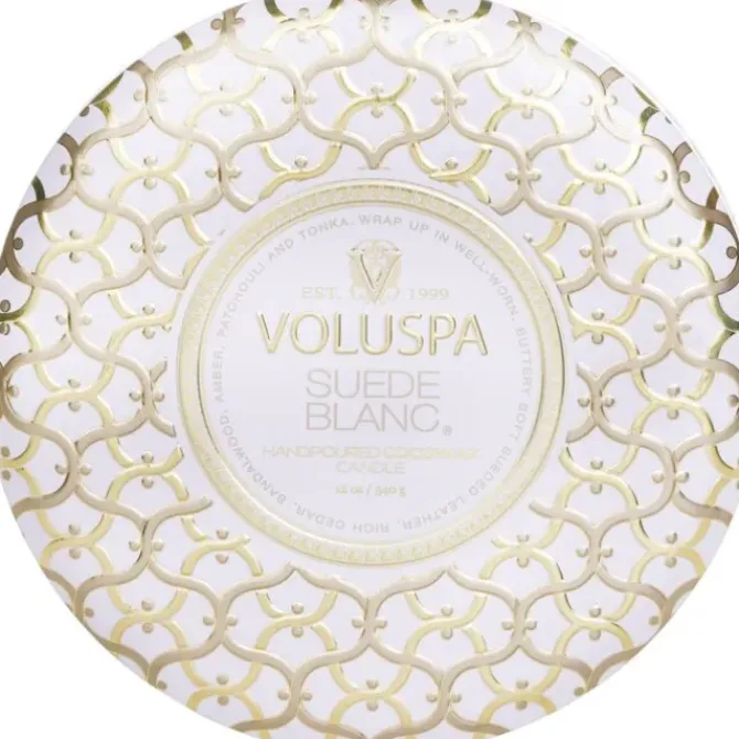 3 Wick Decorative Tin Candle - Suede Blanc