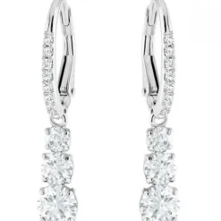 Attract Trilogy hoop earrings 5416155 - Round cut, White, Rhodium plated