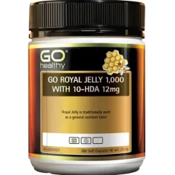 [Authorized Sales Agent] GO Healthy GO Royal Jelly 1,000 with 10-HDA 12mg SoftGel Capsules - 180 Pack