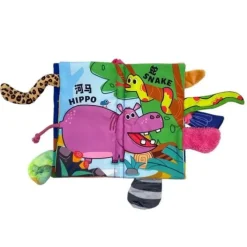 Beiens Three-dimensional 3D Early Education Enlightenment Baby Cloth Book (Rain Forest Tails)