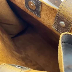 Cain Distressed Leather Business Casual Tote Bag(Coffee)