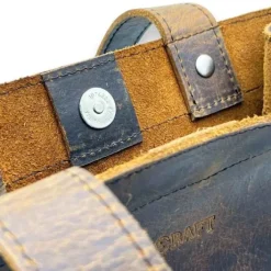 Cain Distressed Leather Business Casual Tote Bag(Coffee)