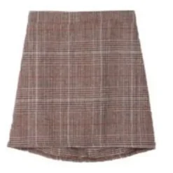 Check Wool Mini Skirt