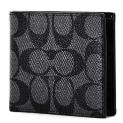 COACH Men's Short Wallet F66551QBMI5 Black Gray