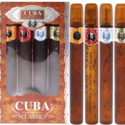 Cuba by Cuba for Men - 4 Pc Gift Set 1.17oz Cuba Gold, 1.17oz Cuba Blue, 1.17oz Cuba Red, 1.17oz Cuba Orange