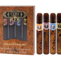 Cuba by Cuba for Men - 4 x 0.17 oz Mini Gift Set Cuba Gold Splash , Cuba Red Splash, Cuba Blue Splash, Cuba Orange Splash