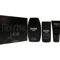 Drakkar Noir by Guy Laroche for Men - 3 Pc Gift Set - 3.4oz EDT Spray, 2.6oz Deodorant Stick, 1.7oz Shower Gel