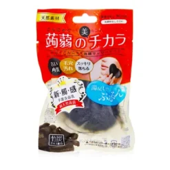 Dry Konjac Face Wash & Massage Puff (Bamboo Charcoal)
