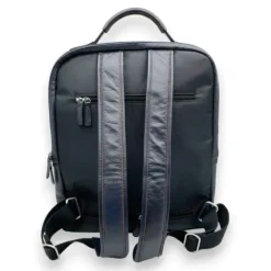 ELISEO Business Leather RFID Dual Zipped Backpack(Navy)