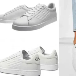 EMPORIO ARMANI embossed logo fashion sneakers X8X001 XCC51 0001 7