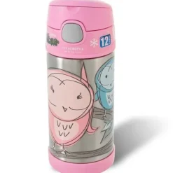 FUNtainer Stainless Steel Vacuum Insulated Drink Bottle-Pink owl