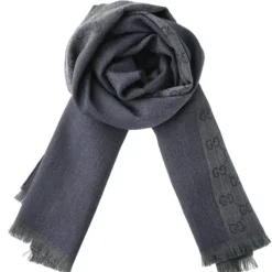 HALF GG LOGO WOOL SCARF 344994
