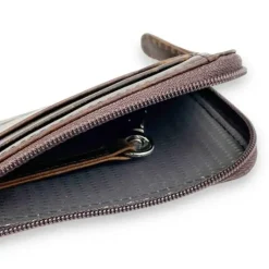 HOLDEN Crazy Horse Leather Zipped Card & Coin Sleeve(Coffee)