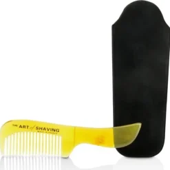 Horn Mustache Comb - Black Suedine