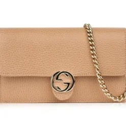 Icon GG Interlocking Wallet On Chain Light CamelCrossbody Bag 615523