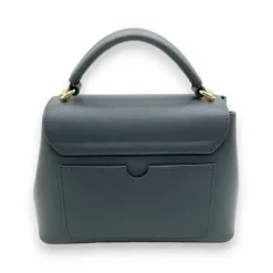 IVORY Genuine Leather Small Shoulder Handbag (Top-Handle)(BLUE)