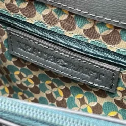 IVORY Genuine Leather Small Shoulder Handbag (Top-Handle)(BLUE)