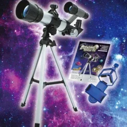 Kidrise Astronomy Science STEAM Children 60x Refraction Astronomy Stargazing Telescope: Amazing Telescope (with mobile phone holder, stargazing guide book)