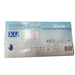 KQ - Vitrile Disposable Vinyl & Nitrile Blend Gloves -blue (M)
