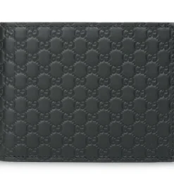 Leather Micro GG Guccissima Trifold Wallet 217044