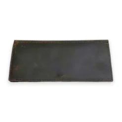 LENNON Crazy Horse Leather Travel Long Wallet(Dark Brown)