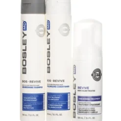 MD BosRevive Volumizing Non Color Treated Kit: Nourishing Shampoo 5.1oz+ Volumizing Conditioner 5.1oz+ Treatment 3.4oz