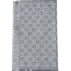 Reversible Arlisse GG Guccissima Scarf Muffler 544619 Grey