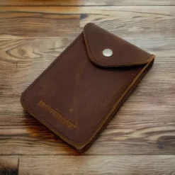 SETH Distressed Leather Business & Travel Pouch(Coffee)