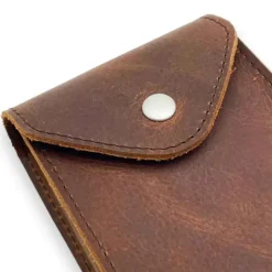 SETH Distressed Leather Business & Travel Pouch(Coffee)
