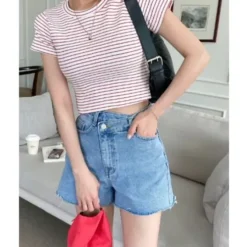 Striped Slim Fit Crop Top