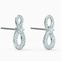 Swarovski Infinity drop earrings 5518880 - Infinity, White, Rhodium plated