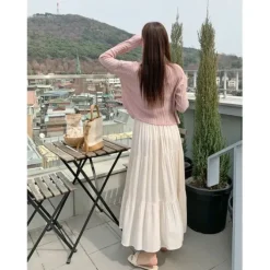 Tiered Flare Long Skirt