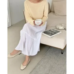 Tiered Flare Long Skirt