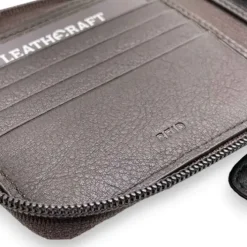 TRISTAN Business Genuine Leather RFID Zip Coin Wallet Full Grain Cowhide From Us(Brown)