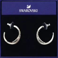 Twist hoop earrings 5563908 - White, Rhodium plated