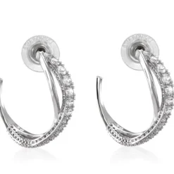 Twist hoop earrings 5563908 - White, Rhodium plated