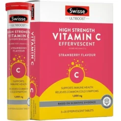 Vitamin C 1000mg Effervescent Tablets Strawberry Flavor