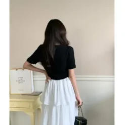 V-Neck Button Front Top