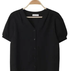 V-Neck Puff Sleeve Blouse