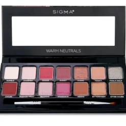 Warm Neutrals Eyeshadow Palette (14x Eyeshadow + 1x Dual Ended Brush)